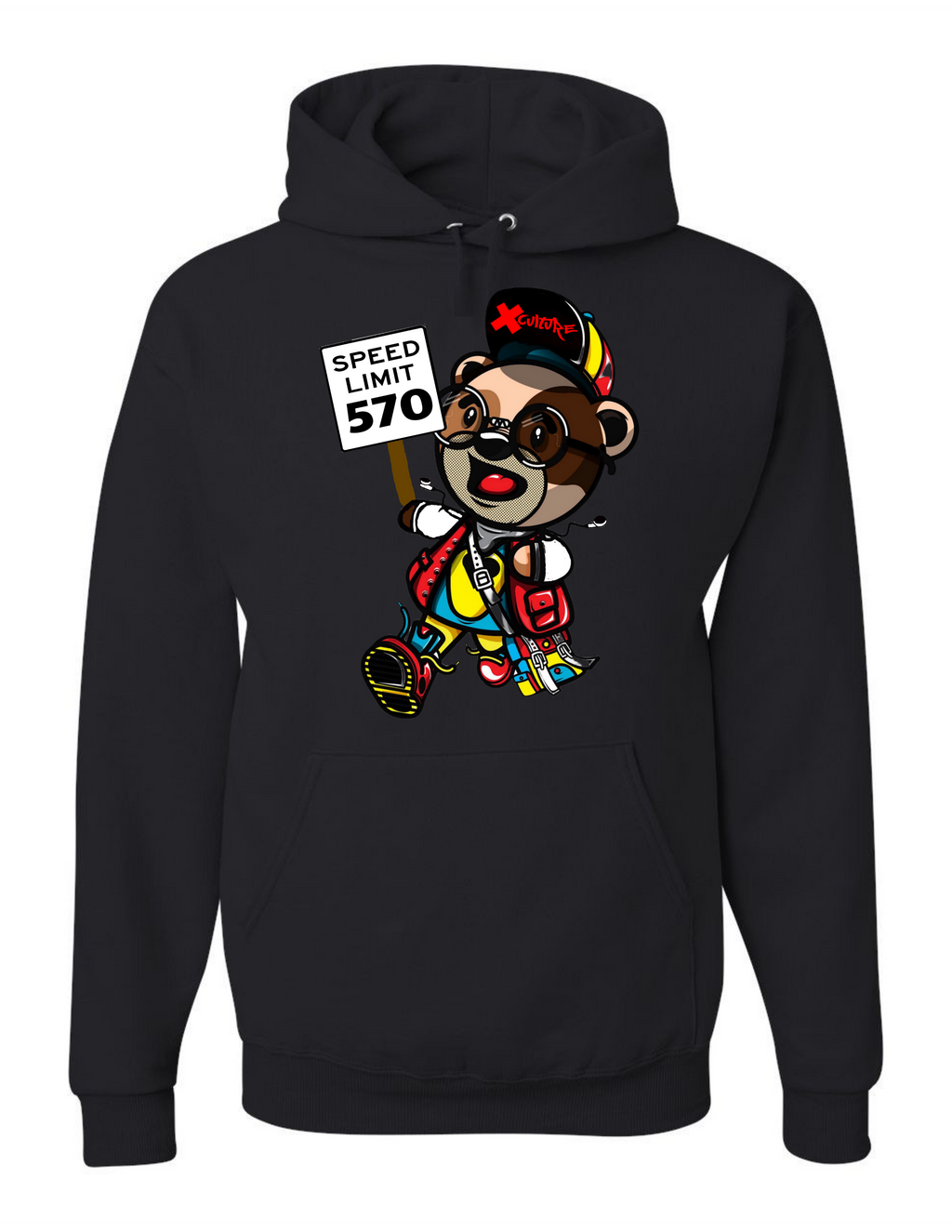 Cool bear inspired graphic hoodie