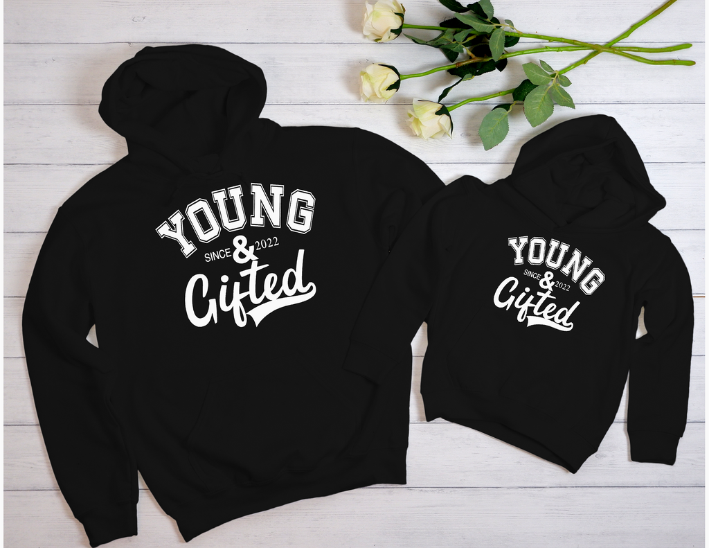 Young and Gifted graphic logo pullover hoodie