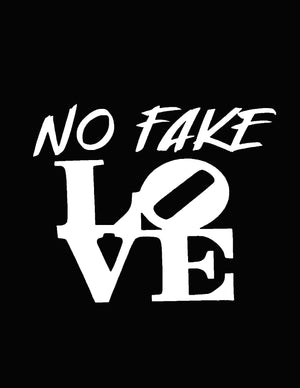 'NO FAKE LOVE’ graphic logo hoodie