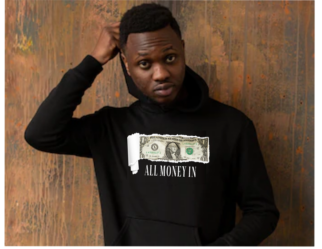 “ALL MONEY IN”graphic logo hoodie