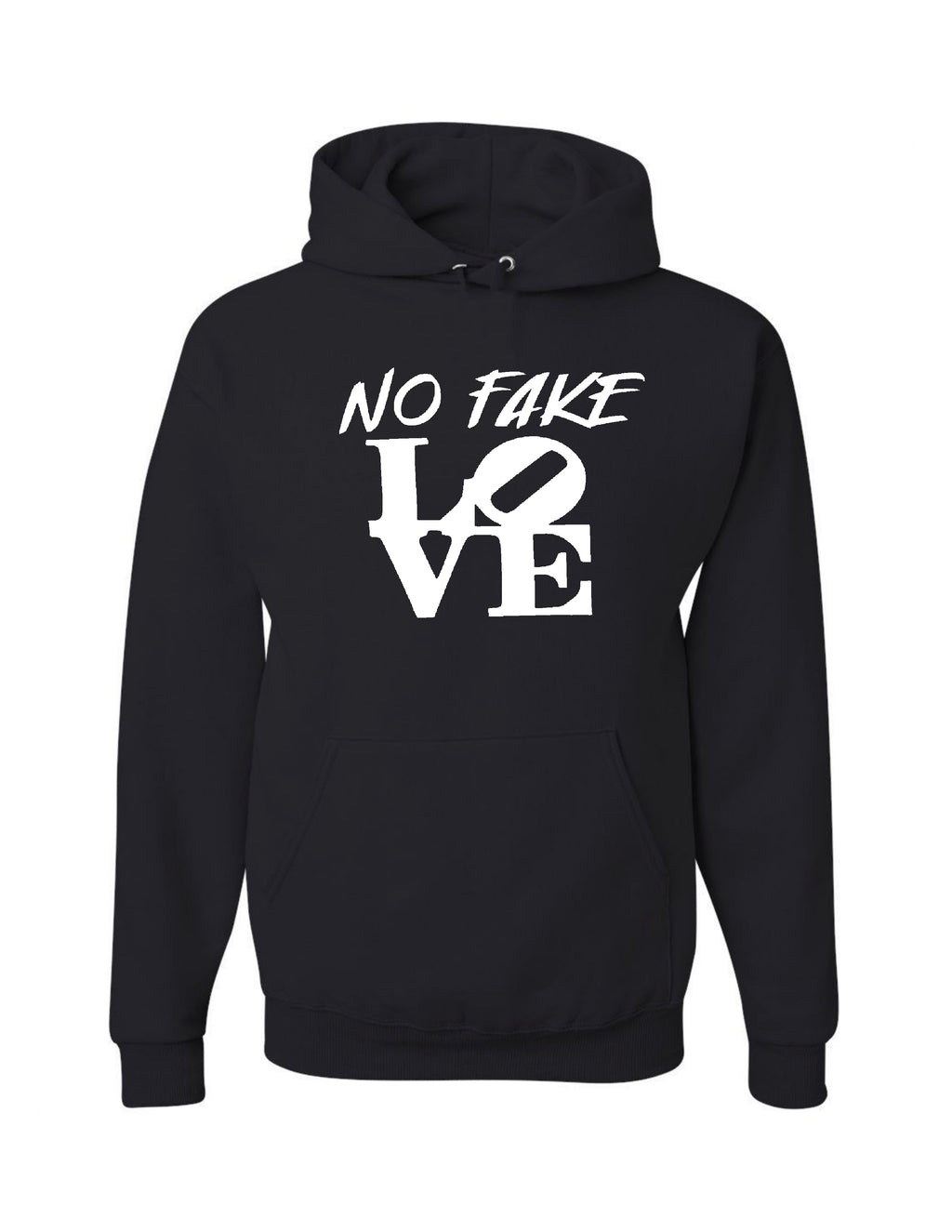 'NO FAKE LOVE’ graphic logo hoodie